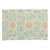 Woestijndroom  zand en turquoise bloemen kussensloop (Voorkant-Rechts)