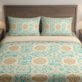 Woestijndroom  zand en turquoise bloemen kussensloop