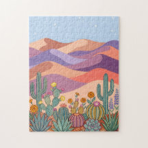 Woestijnduinlandschappuzzle – Boho Cactus