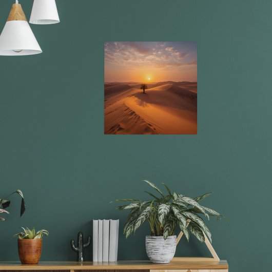 Woestijneenzaamheid - Golden Dunes bij Sunset Fine Poster (Woonkamer 1)