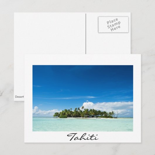 Woestijneiland in de stille oceaan met het Tahiti- Briefkaart (Voorkant / Achterkant)