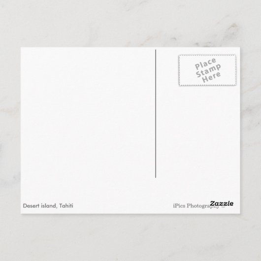 Woestijneiland in de stille oceaan met het Tahiti- Briefkaart (Achterkant)