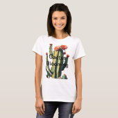 Woestijnelegantie: bloeiende cactus t-shirt (Voorkant volledig)