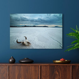 woestijnen   Bonneville Salt Flats Utah Canvas Afdruk