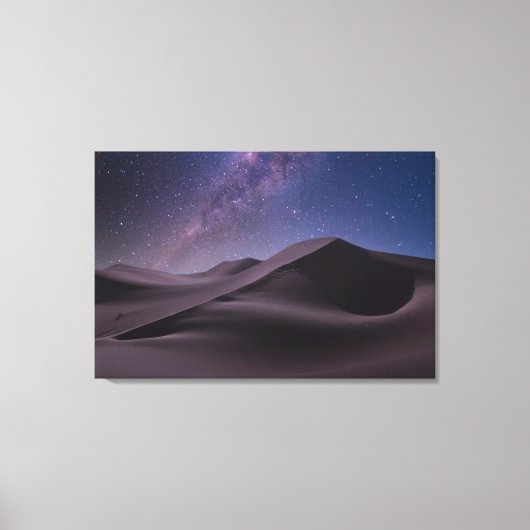 woestijnen | Milky Way Starry Sky Sand Dune Dubai Canvas Afdruk (Voorkant)