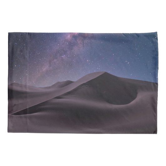 woestijnen | Milky Way Starry Sky Sand Dune Dubai Kussensloop (Achterkant)