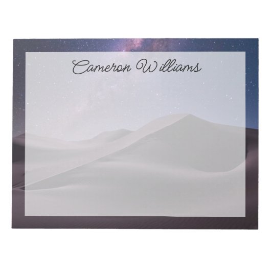 woestijnen | Milky Way Starry Sky Sand Dune Dubai Notitieblok (Voorkant)