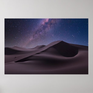 woestijnen Milky Way Starry Sky Sand Dune Dubai Poster