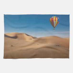 woestijnen   Sand Dunes in de Dubai-woestijn Theedoek