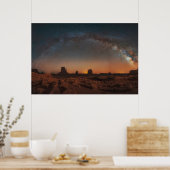 woestijnen | Starry Sky over woestijnlandschap Poster (Keuken)