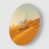 woestijnen | Uitzicht van Dubai Skyline met Camels Grote Klok (Hoek)