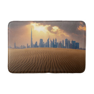 woestijnen   Uitzicht van Dubai Skyline uit Sand D Badmat