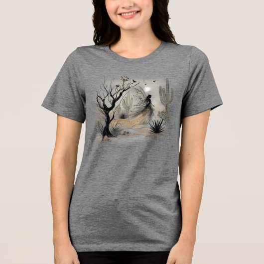 Woestijnfee Tri-Blend Shirt (Voorkant)