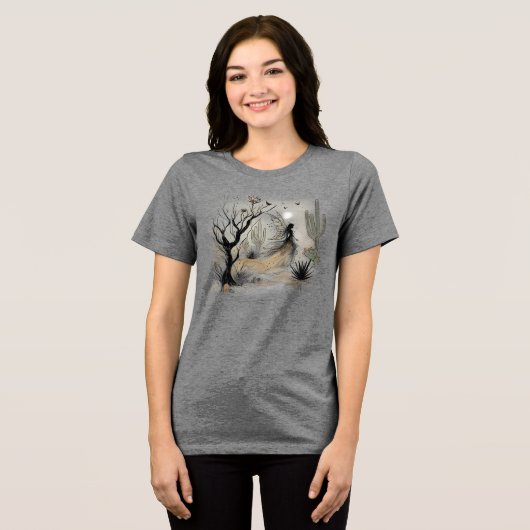 Woestijnfee Tri-Blend Shirt (Voorkant volledig)
