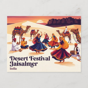 Woestijnfestival Jaisalmer India Briefkaart