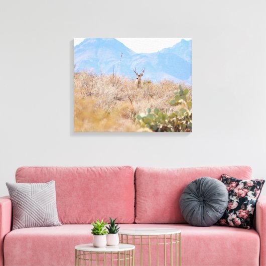 Woestijnfotografie Decor met herten Canvas Afdruk (Insitu (Woonkamer))