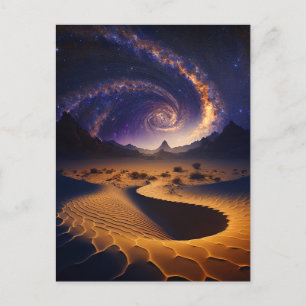 Woestijngalaxy Surreal Landscape Art Briefkaart
