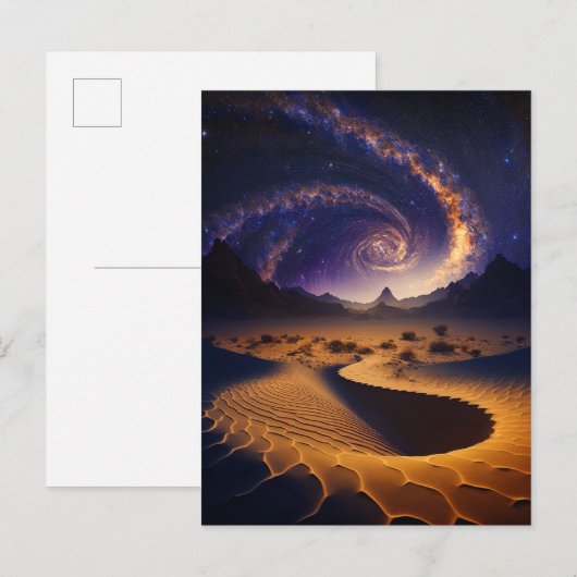 Woestijngalaxy Surreal Landscape Art Briefkaart (Voorkant / Achterkant)