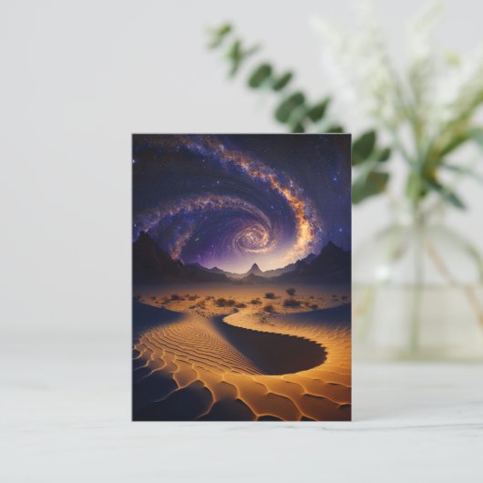Woestijngalaxy Surreal Landscape Art Briefkaart (Staand voorkant)