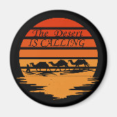 woestijngebied met kamelen magneet (Voorkant)