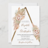 Woestijngedroogde palmbladeren Pampas gras houten Kaart (Voorkant)