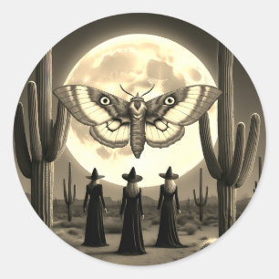 Woestijnheksen en maanmot - Mystieke Sticker