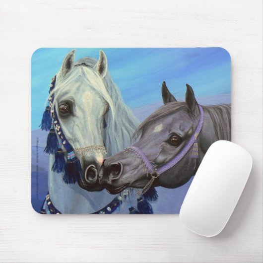 Woestijnherten Arabische paarden mousepad Muismat (Met muis)