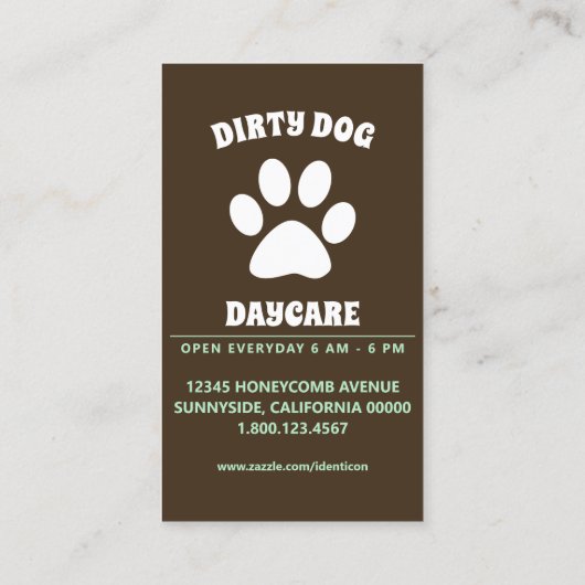 woestijnhond visitekaartje (Achterkant)