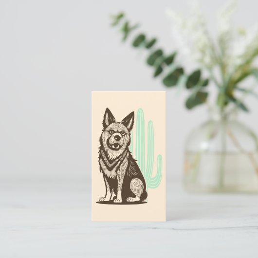 woestijnhond visitekaartje (Staand voorkant)