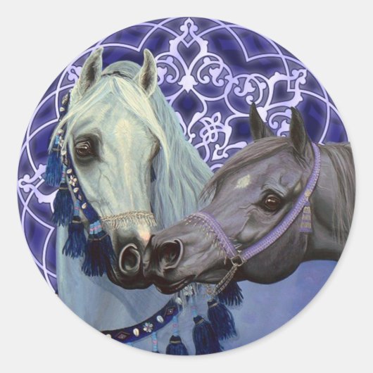 Woestijnjuwelen Arabische paarden stickers (Voorkant)