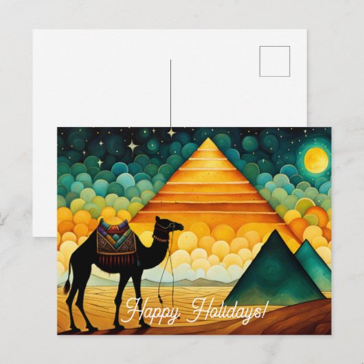 Woestijnkameel Egyptische piramides Briefkaart (Voorkant / Achterkant)
