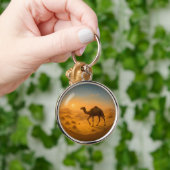 Woestijnkameel in Glass Sphere-Sleutelhanger Sleutelhanger (Hand)