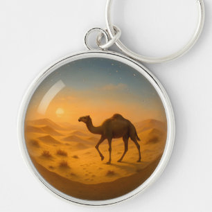 Woestijnkameel in Glass Sphere-Sleutelhanger Sleutelhanger