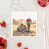 Woestijnkameel met een afgedankte pet servet (Insitu)