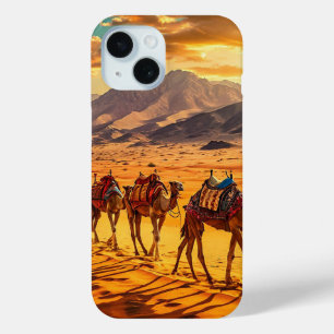 Woestijnkamelen Arabische Reis Esthetisch Ontwerp iPhone 15 Case