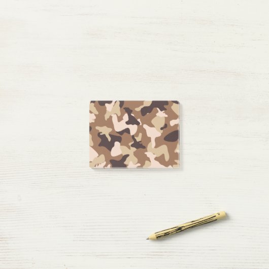 Woestijnkammen en camouflage-legerpatroon post-it® notes (Op bureau)