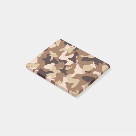 Woestijnkammen en camouflage-legerpatroon post-it® notes (Schuin)