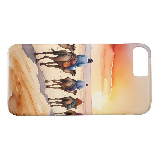 Woestijnkaravaan bij zonsondergang - nomadisch avo Case-Mate iPhone case (Achterkant (Horizontaal))