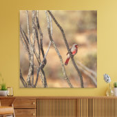 woestijnkardinaal canvas afdruk (Insitu (Woonkamer))