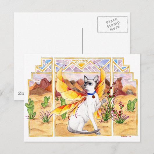 woestijnkat briefkaart (Voorkant / Achterkant)