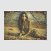 Woestijnkeizerin: Golden Sands Portrait Decoupage Tissuepapier (Voorkant)