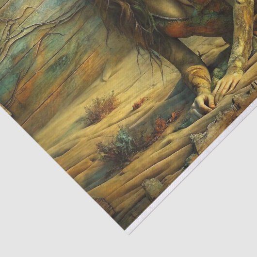 Woestijnkeizerin: Golden Sands Portrait Decoupage Tissuepapier (Detail)