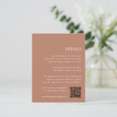 woestijnklei | Alles-in-één bruiloft Details Informatiekaartje (Staand voorkant)