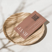 Woestijnklei bruiloft QR-code RSVP Informatiekaartje