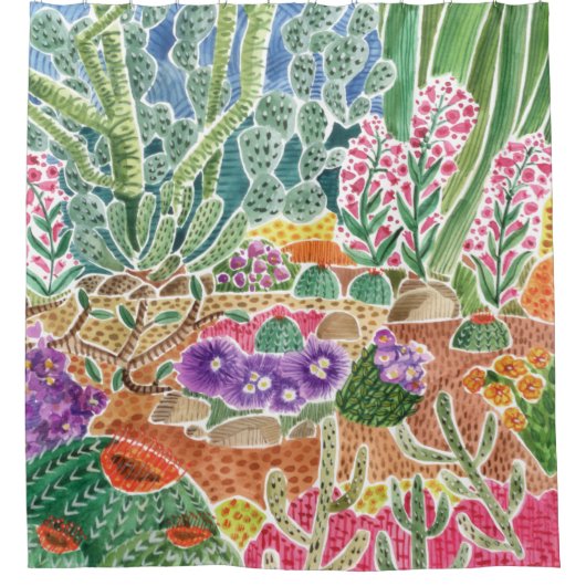 woestijnkleuren douchegordijn (Voorkant)