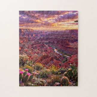 Woestijnkloof bij zonsopgang legpuzzel