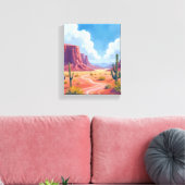 Woestijnkloof | Cactus Natuur Landschap Canvas Afdruk (Insitu (Woonkamer))