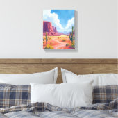 Woestijnkloof | Cactus Natuur Landschap Canvas Afdruk (Insitu (Slaapkamer))