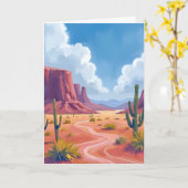 Woestijnkloof | Cactus Natuur Landschap Kaart (Gele Bloem)