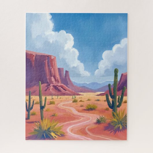 Woestijnkloof | Cactus Natuur Landschap Legpuzzel (Verticaal)